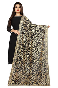 AKSHAR LLC Women's Embroidered Chiffon Dupatta