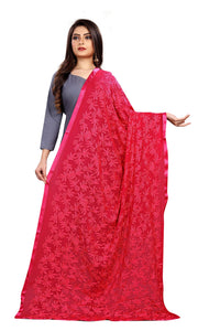 Akshar Llc Miss India Women's Chiffon Dupatta With Goodembroidery Work