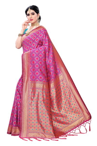 AKHILAM Women's Banarasi silk woven Design Saree with Unstitched Blouse Piece(GNG220_QL_Parent)