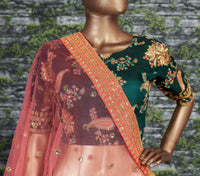 Zeel Clothing Women's Silk Semi-Stitched Lehenga Choli (7034-Wedding-Bridal-Latest-New; Free)