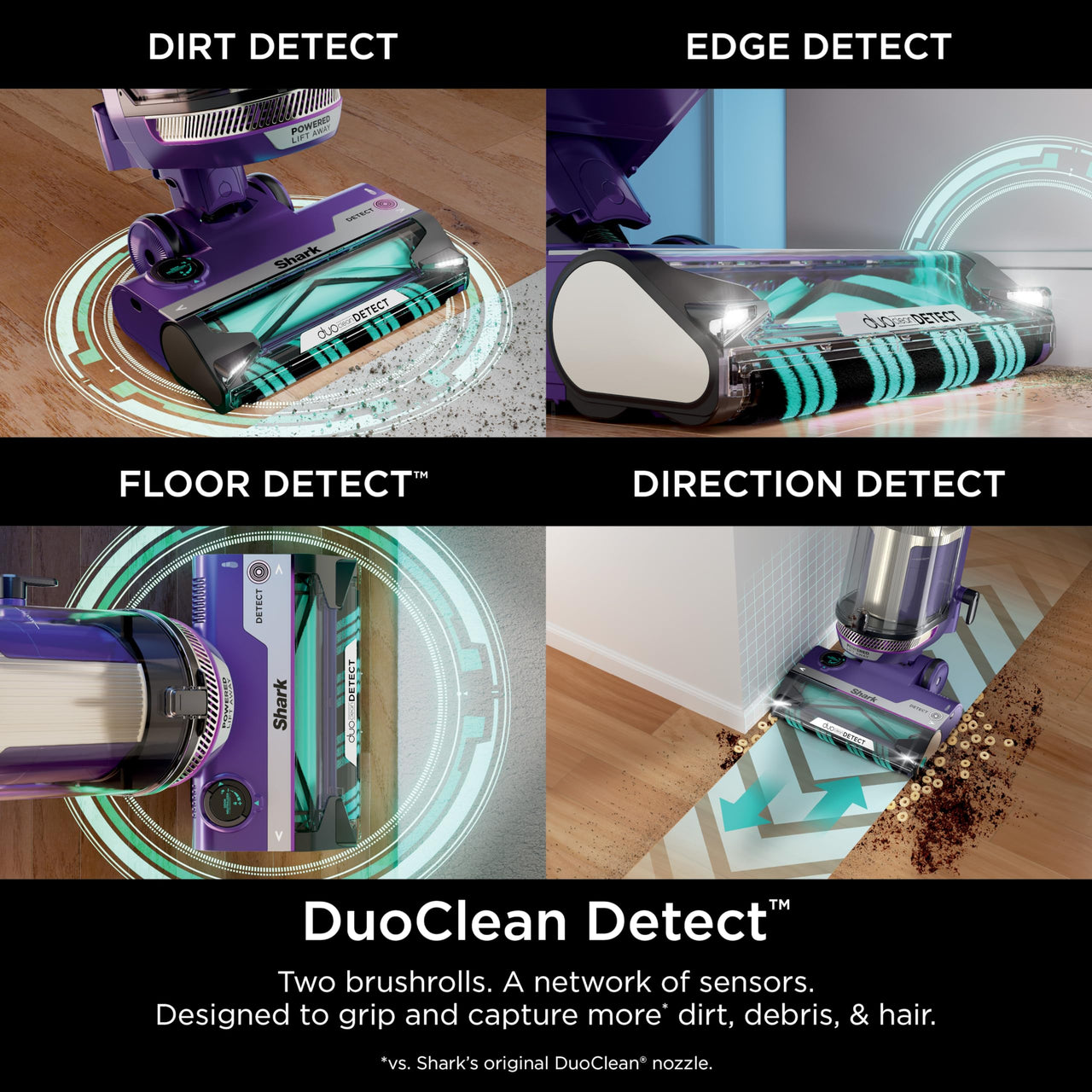 Shark POWERDETECT Upright Vacuum Cleaner with HEPA Filter, Heavy Duty Vacuum with Powerful Suction for Pet Hair Pickup, DuoClean Technology, Powered Lift-Away, Ideal for Carpets & Hardfloors, AZ4002 AZ4002 PowerDetect w/ Odor Neutralizer