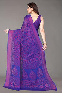 Winza Designer Women's Chiffon Brasso Printed Saree with Blouse Piece (WDP Brasso Malini W)