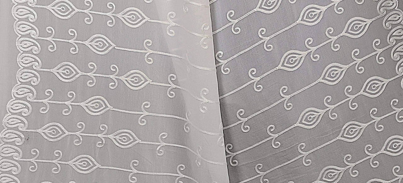 AKSHAR LLC Women's Designer Pure Chiffon Dupatta with Pure Cotton Thread Embroidery Work