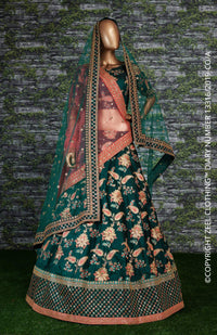 Zeel Clothing Women's Silk Semi-Stitched Lehenga Choli (7034-Wedding-Bridal-Latest-New; Free)