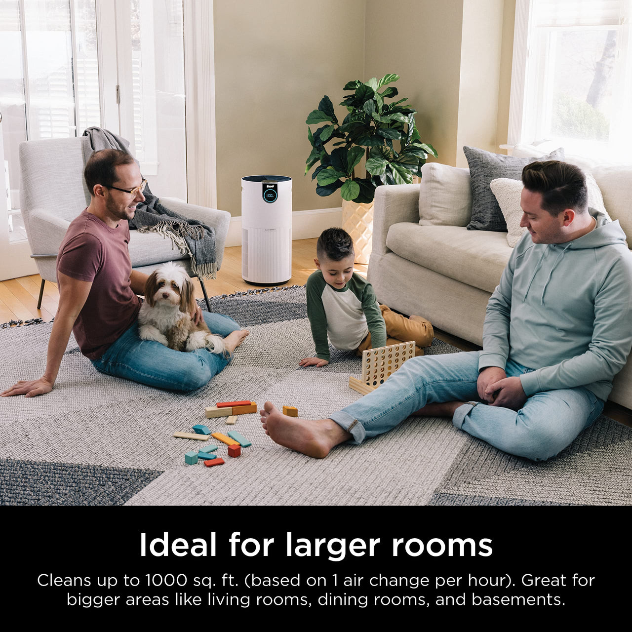 Shark Air Purifier for Home, Office, and Bedroom, Clean Sense Technology, HEPA Air Filter, 1200 Sq Ft, Captures 99.98% of Particles, Pet Dander, Pollutants, Dust, Smoke, Allergens & Smells, HP202 Black 1200 Sq. Ft.