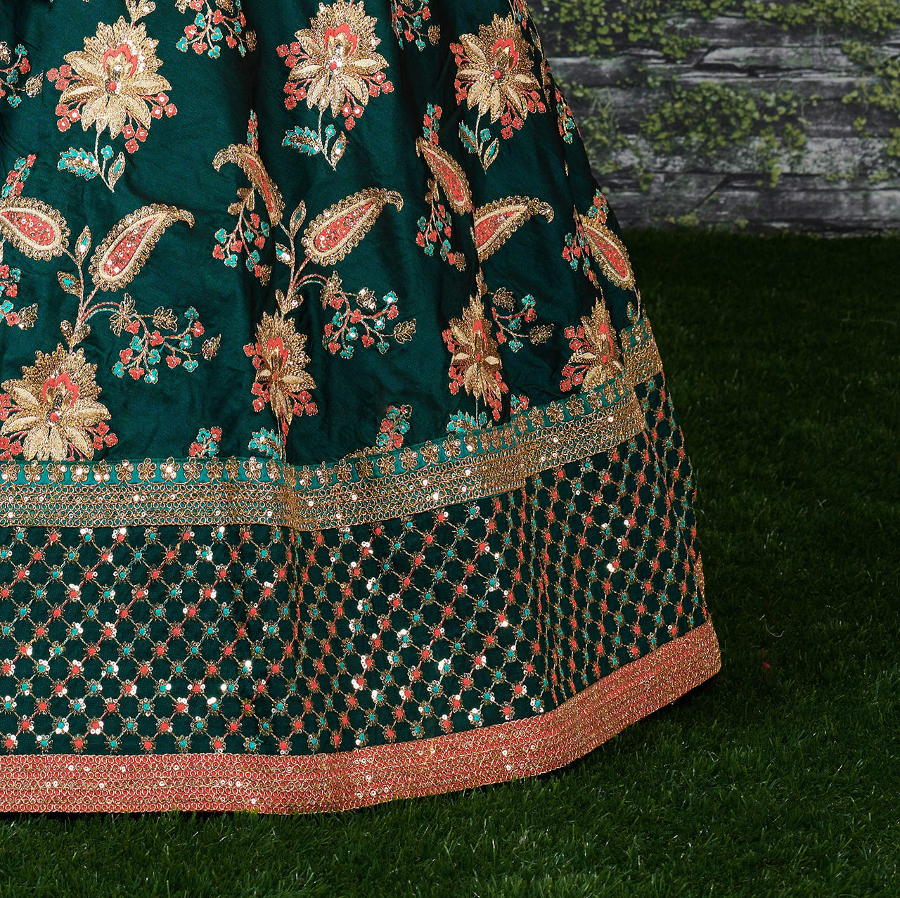 Zeel Clothing Women's Silk Semi-Stitched Lehenga Choli (7034-Wedding-Bridal-Latest-New; Free)