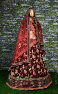 Zeel Clothing Women's Silk Semi-Stitched Lehenga Choli (7034-Wedding-Bridal-Latest-New; Free)
