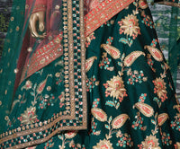Zeel Clothing Women's Silk Semi-Stitched Lehenga Choli (7034-Wedding-Bridal-Latest-New; Free)