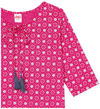Amazon Brand - Jam & Honey Girl's Cotton Regular Short Kurti PEACH 2 2 Years-3 Years