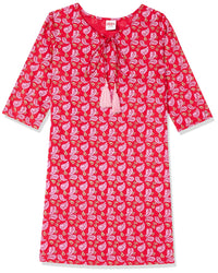 Amazon Brand - Jam & Honey Girl's Cotton Regular Short Kurti PEACH 2 2 Years-3 Years