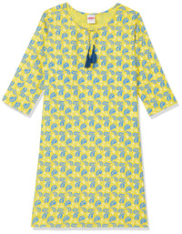 Amazon Brand - Jam & Honey Girl's Cotton Regular Short Kurti PEACH 2 2 Years-3 Years