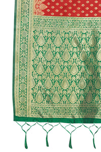 AKHILAM Women's Banarasi silk woven Design Saree with Unstitched Blouse Piece(GNG220_QL_Parent)