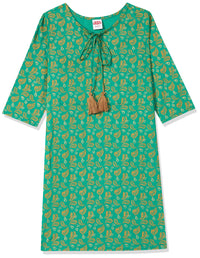 Amazon Brand - Jam & Honey Girl's Cotton Regular Short Kurti PEACH 2 2 Years-3 Years