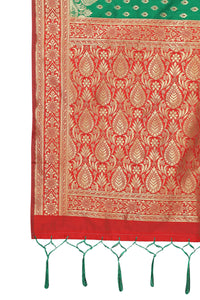 AKHILAM Women's Banarasi silk woven Design Saree with Unstitched Blouse Piece(GNG220_QL_Parent)