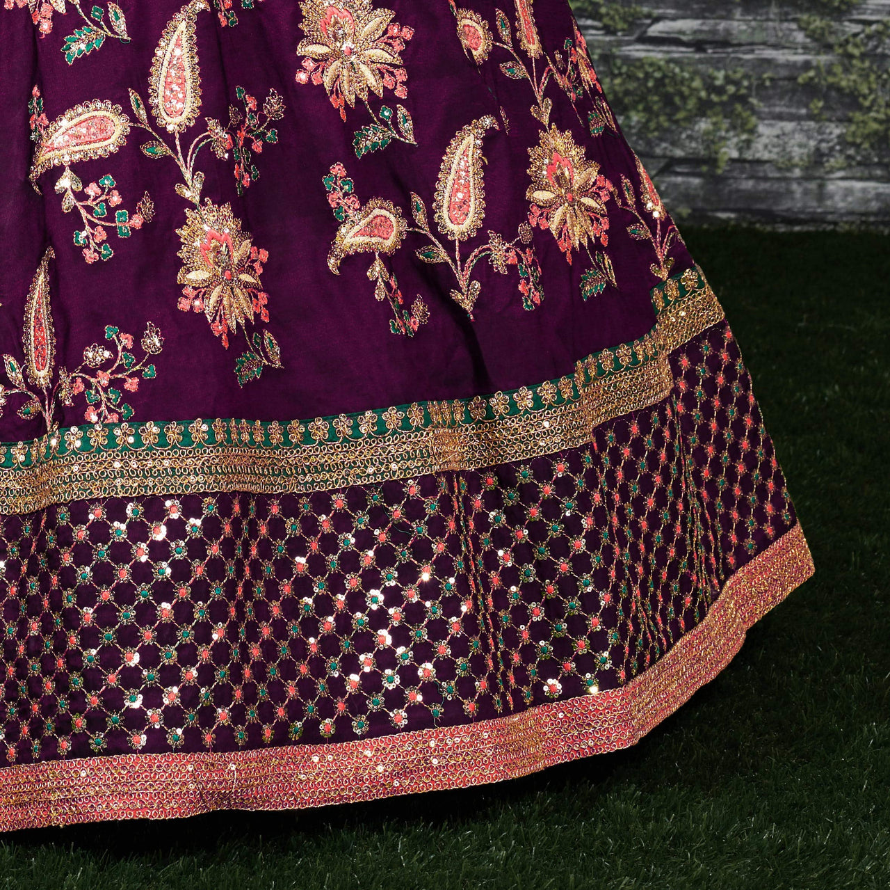 Zeel Clothing Women's Silk Semi-Stitched Lehenga Choli (7034-Wedding-Bridal-Latest-New; Free)