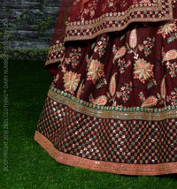 Zeel Clothing Women's Silk Semi-Stitched Lehenga Choli (7034-Wedding-Bridal-Latest-New; Free)