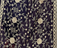 AKSHAR LLC Miss India Women's Chiffon Dupatta With Karachi Embroidery Work