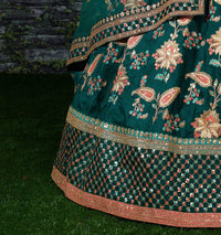 Zeel Clothing Women's Silk Semi-Stitched Lehenga Choli (7034-Wedding-Bridal-Latest-New; Free)