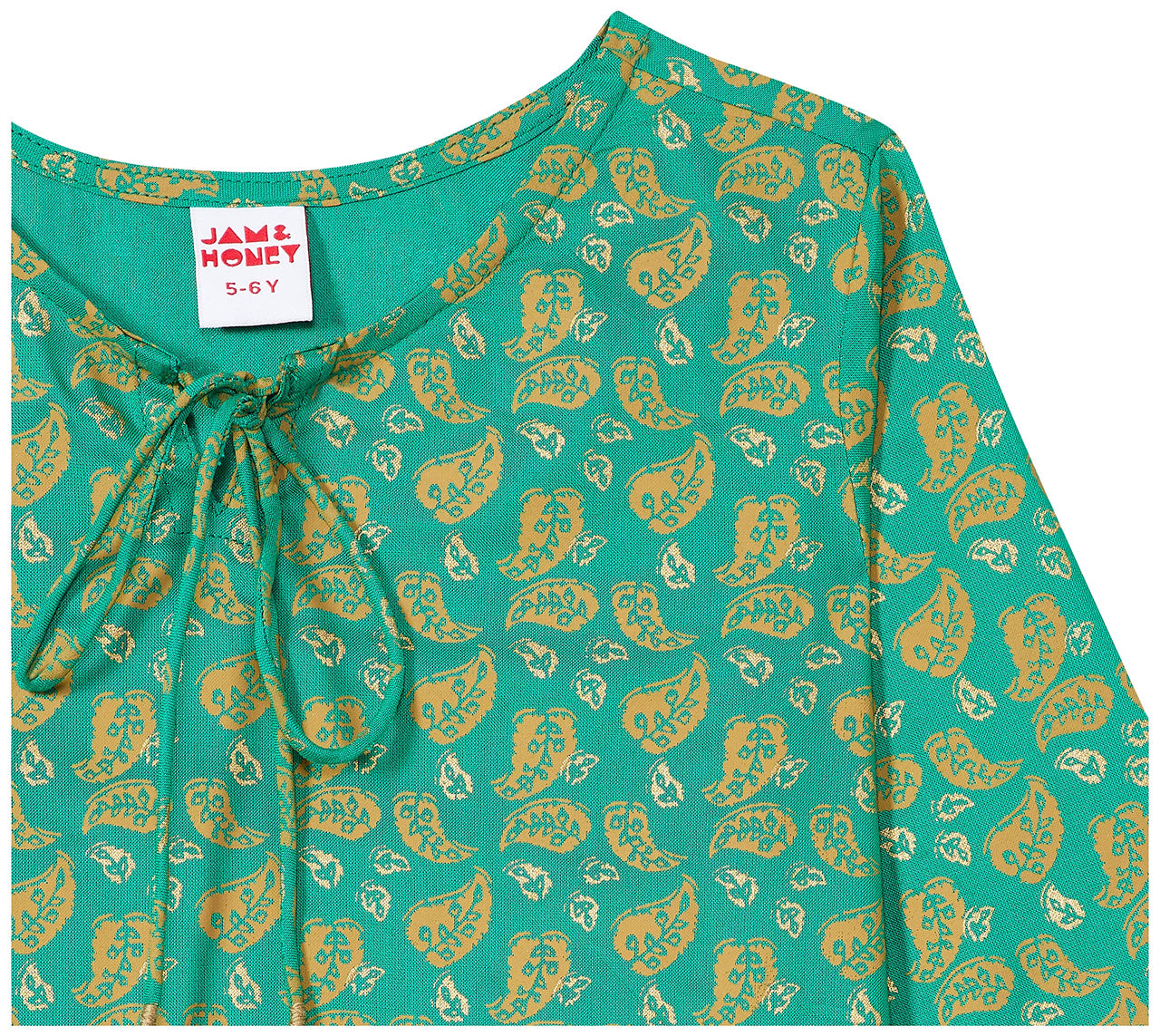 Amazon Brand - Jam & Honey Girl's Cotton Regular Short Kurti PEACH 2 2 Years-3 Years