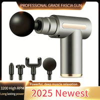Silent High Torque Massage Gun 4Head Portable Fascial Body Massage Gun Ultra Compact Rechargeable Handheld Percussion Massager with Silent Brushless Motor High Torque Drive Elegant Design