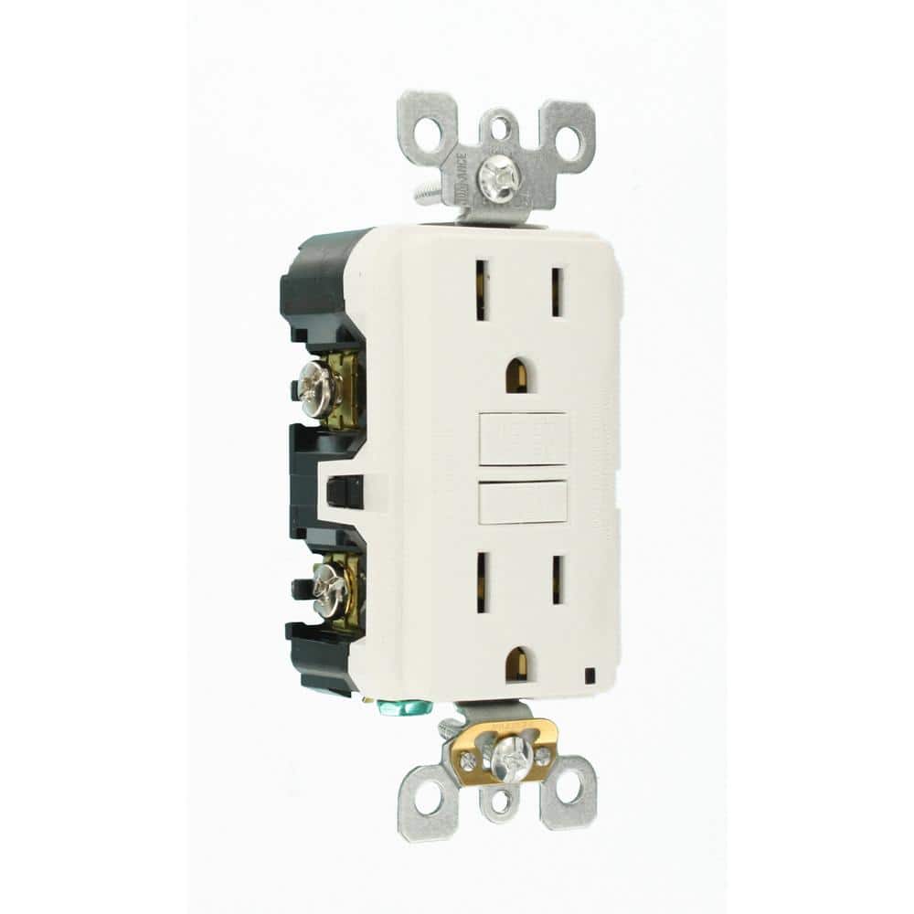 15 Amp 125-Volt Duplex Self-Test Slim GFCI Outlet, White (4-Pack) GFNT1-4W