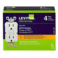 15 Amp 125-Volt Duplex Self-Test Slim GFCI Outlet, White (4-Pack) GFNT1-4W