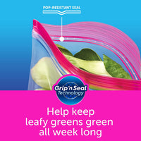 Ziploc Gallon Food Storage Bags, Grip 'n Seal Technology for Easier Grip, Open, and Close, 38 Count