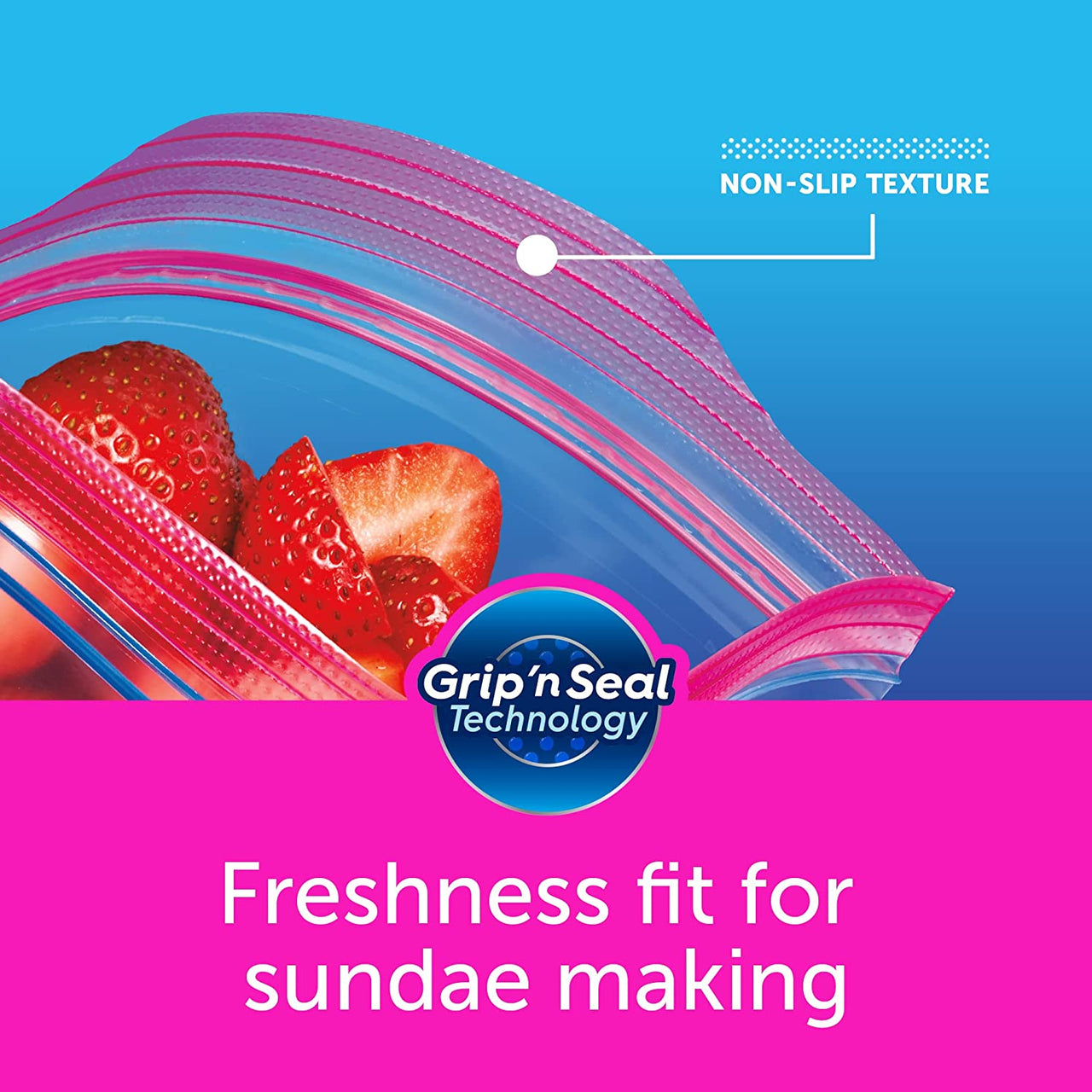 Ziploc Gallon Food Storage Bags, Grip 'n Seal Technology for Easier Grip, Open, and Close, 38 Count