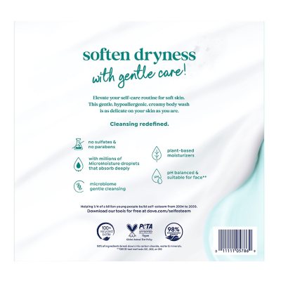 Dove Sensitive Skin Body Wash with Pump, 30.6 Fl. Oz., 2 Ct.