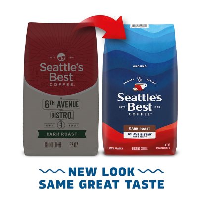 Seattle'S Best Coffee 6Th Avenue Bistro Ground Coffee, 32 Oz.