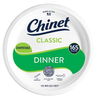 Chinet Classic Dinner Paper Plates, 10.375