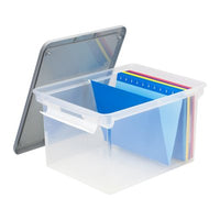Storex File Tote, Set of 2, Clear/Gray