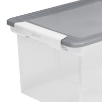 Storex File Tote, Set of 2, Clear/Gray