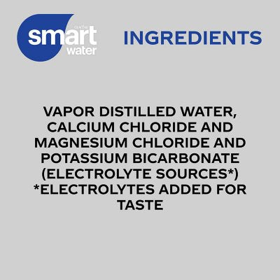 Smartwater Vapor Distilled Premium Water Bottles, 1 L., 15 Pk.