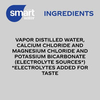 Smartwater Vapor Distilled Premium Water Bottles, 1 L., 15 Pk.