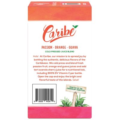 Caribe Cold Pressed Passion Orange Guava Juice Blend, 12 Fl. Oz., 6 Pk.