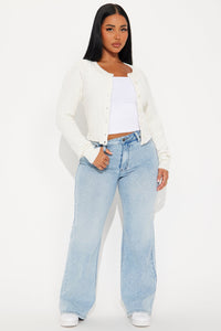 Fashion Nova Elowen Cable Knit Cardigan - White