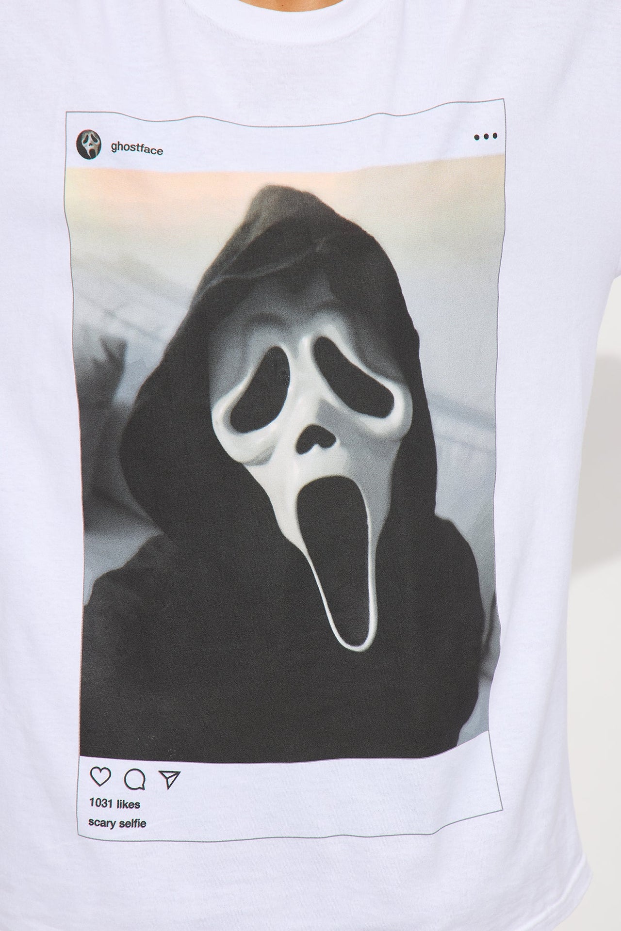 Fashion Nova Ghostface Post Tee - White