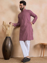 House of Pataudi Mandarin Collar Straight Kurta