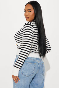 Fashion Nova Country Club Striped Cardigan - White/combo