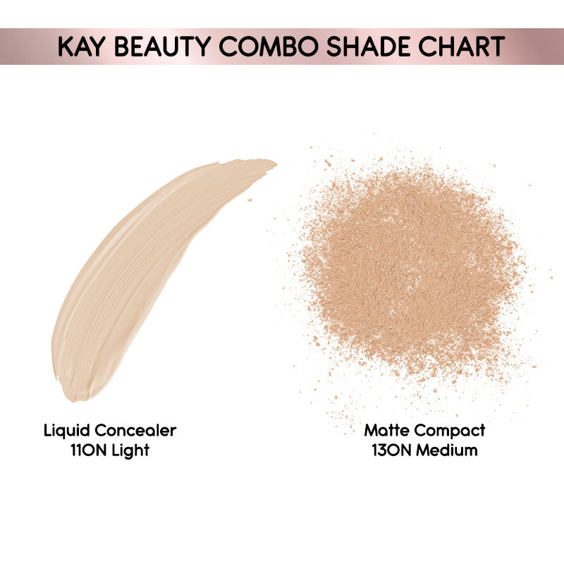 Kay Beauty Seamless Coverage with HD Liquid Concealer & Matte Compact (2 pcs)