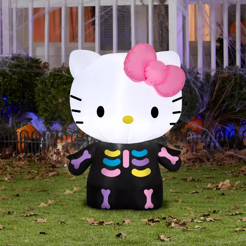 Hello Kitty 3ft Airblown Inflatable (Neon Skeleton)