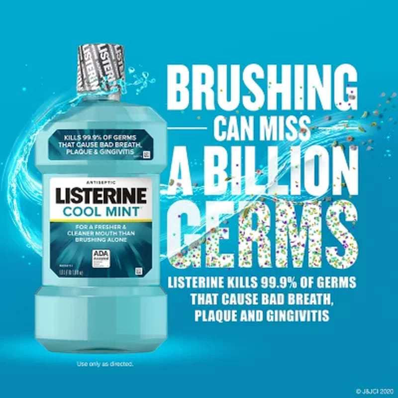 Listerine Cool Mint Antiseptic Mouthwash, 50.7 Fl. Oz., 2 Pk.