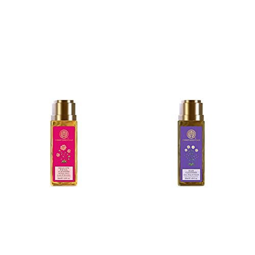 Forest Essentials Travel Size Facial Cleanser Rosewater, Honey Lemon, 50ml & Forest Essentials Hair Cleanser Amla, Honey and Mulethi, 50ml