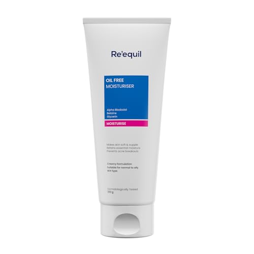 RE' EQUIL Oil Free Moisturiser | Lightweight Moisturizer For Face | Retains Essential Moisture | Prevents Acne Breakouts | Suitable For Normal, Oily & Combination Skin | 100G