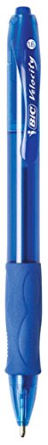 BIC Atlantis Velocity Bold Retractable Ball Pen, Bold Point (1.6mm), Blue, 12-Count, Rubber Grip for Comfortable Writing 12 Count (Pack of 1)