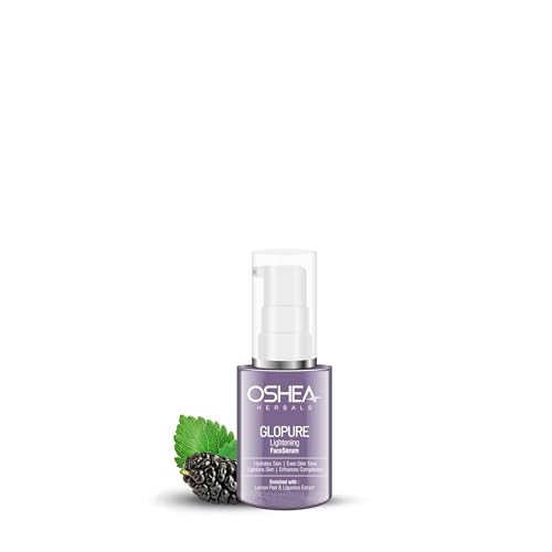 Oshea Herbals Glopure Lightening Face Serum For Normal Skin Type | Hydrates, Lightens & Evens Skin Tone | Enriched with Lemon Peel & Liquorice Extracts - 30ml