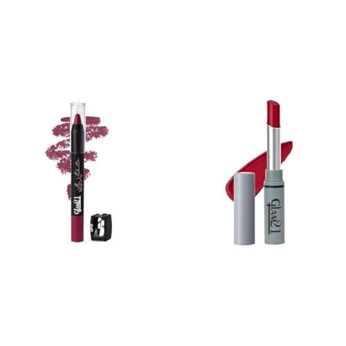 Glam 21 Glam21 Lip Seduction Non- Transfer Crayon Lipstick| Lightweight & Longlasting|Creamy Matte Formula - 2.8gm|Wine|14 & Long Lasting Non-Transfer Lipstick|Creamy Matte Formula - 2.8gm|Cosmic-24