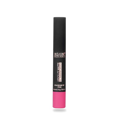 INSHINE Absolute Matte Lipstick - Long-lasting, Transfer-resistant, Velvety Matte Finish with Intense Color, Up to 12 Hours Wear | Perfect for Sophisticated Lips - BRINK OF PINK