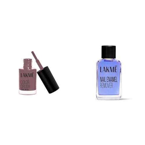 Lakmé True Wear Color Crush Glossy Finish Nail Polish, Long Lasting & Vibrant Nail Paint, 103, 6Ml,Lakmé Nail Color Remover, 27ml